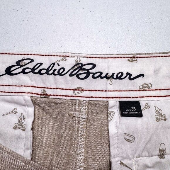 Eddie Bauer Linen Blend Shorts Mens 38 Tan Beach Casual Outdoor Summer 38x9 - Picture 8 of 16
